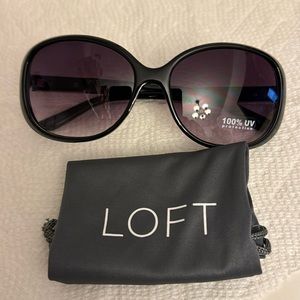 NWT Loft Black oversized square sunglasses.